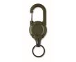 Porte-badge en plastique résistant avec mousqueton et câble de 60 cm couleur vert militaire
