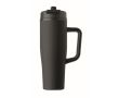 Mug isotherme en inox recyclé et antifuite avec anse et paille 900 ml couleur noir