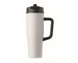 Mug isotherme en inox recyclé et antifuite avec anse et paille 900 ml couleur blanc cassé