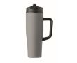 Mug isotherme en inox recyclé et antifuite avec anse et paille 900 ml couleur gris
