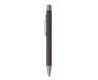 Stylo en aluminium recyclé avec finition caoutchoutée et encre bleue couleur noir