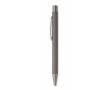 Stylo en aluminium recyclé avec finition caoutchoutée et encre bleue couleur gris foncé