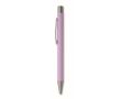 Stylo en aluminium recyclé avec finition caoutchoutée et encre bleue couleur violet