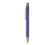 Stylo en aluminium recyclé avec finition caoutchoutée et encre bleue couleur bleu bondi