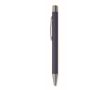 Stylo en aluminium recyclé avec finition caoutchoutée et encre bleue couleur bleu bondi