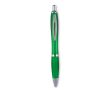 Stylo à bille en plastique ABS avec bouton-poussoir, encre bleue couleur vert transparent