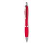 Stylo à bille en plastique ABS avec bouton-poussoir, encre bleue couleur rouge transparent
