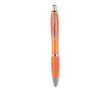 Stylo à bille en plastique ABS avec bouton-poussoir, encre bleue couleur orange transparent