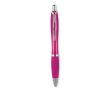 Stylo à bille en plastique ABS avec bouton-poussoir, encre bleue couleur fuchsia