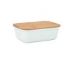 Lunch box de couleur en PP avec couvercle en bambou 1L Mix Bamboo couleur blanc