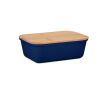 Lunch box de couleur en PP avec couvercle en bambou 1L Mix Bamboo couleur bleu marine