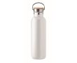 Gourde isotherme inox avec détail bambou et poignée 750 ml Clip Med couleur blanc