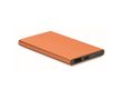 Batterie externe personnalisée de 4.000 mAh Powercard Alu Black couleur orange