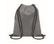 Sac à dos en polyester RPET avec cordon épais et poche zippée couleur gris