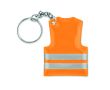 Porte-clés économique en forme de gilet réfléchissant en PVC Visible couleur orange fluorescent