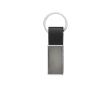 Porte-clés élégant en cuir recyclé noir et alliage de zinc couleur noir