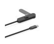Câble de charge USB-C vers USB-C avec support téléphone réglable 65 W couleur noir