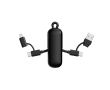 Câble porte-clés en plastique recyclé 4 en 1, charge rapide 100 W couleur noir