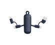 Câble porte-clés en plastique recyclé 4 en 1, charge rapide 100 W couleur bleu