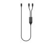 Câble de charge sur mesure à double sortie USB-C, charge rapide 100 W couleur noir
