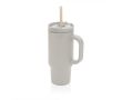 Gobelet isotherme en inox recyclé avec paille et anse 480 ml couleur gris