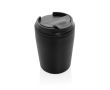 Tasse isotherme en plastique avec couvercle anti-goutte 220 ml couleur noir
