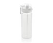 Bouteille de sport en RPET avec bouchon antifuite et paille 800 ml couleur blanc