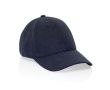 Casquette 6 panneaux en coton recyclé avec tissu chiné 200 g/m² couleur bleu marine