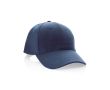 Casquette 6 panneaux en coton recyclé avec traceur AWARE™ 280 g/m² couleur bleu marine