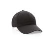 Casquette 6 panneaux en coton recyclé avec fermeture velcro 190 g/m² couleur noir