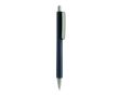 Stylo à bille triangulaire en plastique recyclé à clic, encre bleue couleur bleu marine