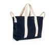Sac de plage en toile recyclée avec finition lavée 400 g/m² couleur bleu marine