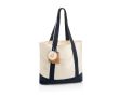 Tote bag en coton recyclé avec message 20 L 350 g/m² couleur bleu marine