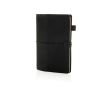 Carnet rechargeable A5 en PU avec poches et élastique, pages lignées couleur noir