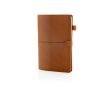 Carnet rechargeable A5 en PU avec poches et élastique, pages lignées couleur marron