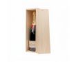 Coffret à vin en bois fabriquée dans l'UE avec couvercle coulissant couleur bois