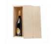 Coffret en bois double pour vin fabrication UE et couvercle coulissant couleur bois