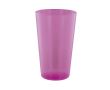 Grand gobelet en plastique réutilisable fabriqué en Europe 600 ml couleur rose transparent