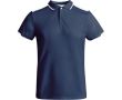 Polo polyester manches courtes pour homme bicolore 140 g/m² Roly  couleur bleu marine