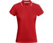 Polo polyester manches courtes pour femme bicolore 140 g/m² Roly  couleur rouge