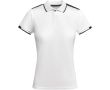 Polo polyester manches courtes pour femme bicolore 140 g/m² Roly  couleur blanc