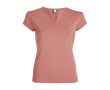 T-shirt promotionnel en coton pour femme avec col en V 200 g/m² Roly  couleur saumon