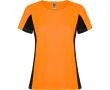 T-shirt de sport en polyester pour femme bicolore 140 g/m² Roly  couleur orange fluorescent