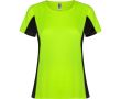 T-shirt de sport en polyester pour femme bicolore 140 g/m² Roly  couleur vert fluorescent