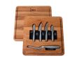 Set de fromages avec planche en chêne européen Boska 29 x 29 cm couleur marron