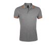 Polo bicolore en coton pour homme 200 g/m2 SOL'S Pasadena couleur gris foncé