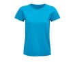 T-shirt publicitaire pour femmes en coton bio 175 g/m² SOL'S Pioneer couleur cyan
