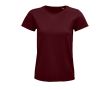 T-shirt publicitaire pour femmes en coton bio 175 g/m² SOL'S Pioneer couleur bordeaux