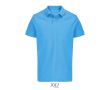 Polo coton peigné homme manches courtes 2 boutons  couleur cyan