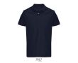 Polo coton peigné homme manches courtes 2 boutons  couleur bleu marine